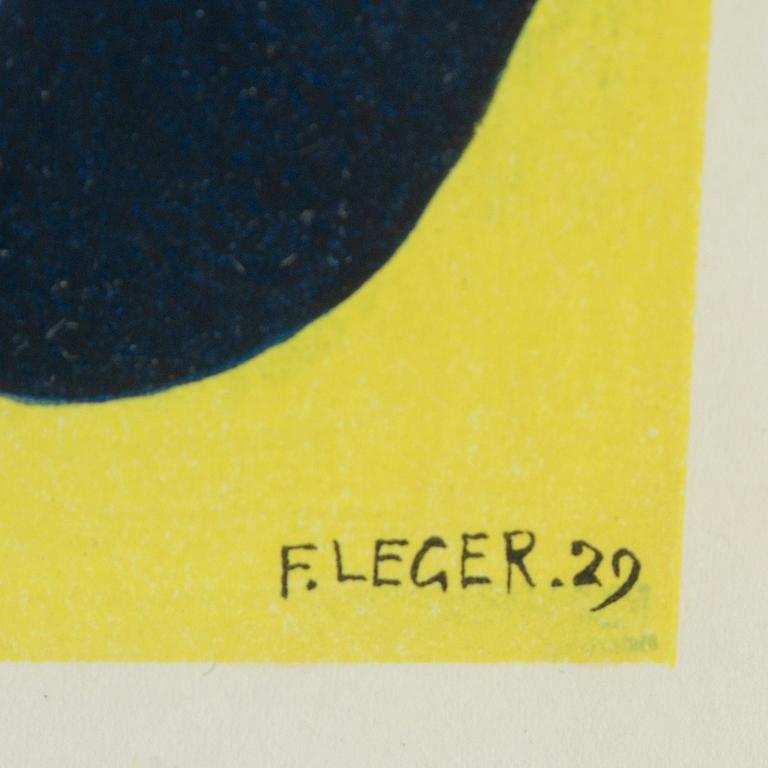 FERNAND LÉGER, after, colour lithographe, signed and dated in print, from Derrière le Miroir no 79-80-81 1955.