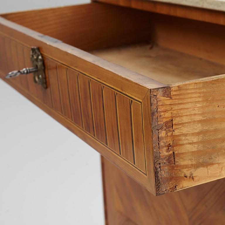 A presumably Dutch Louis XVI parquetry secretaire, late 18th century.