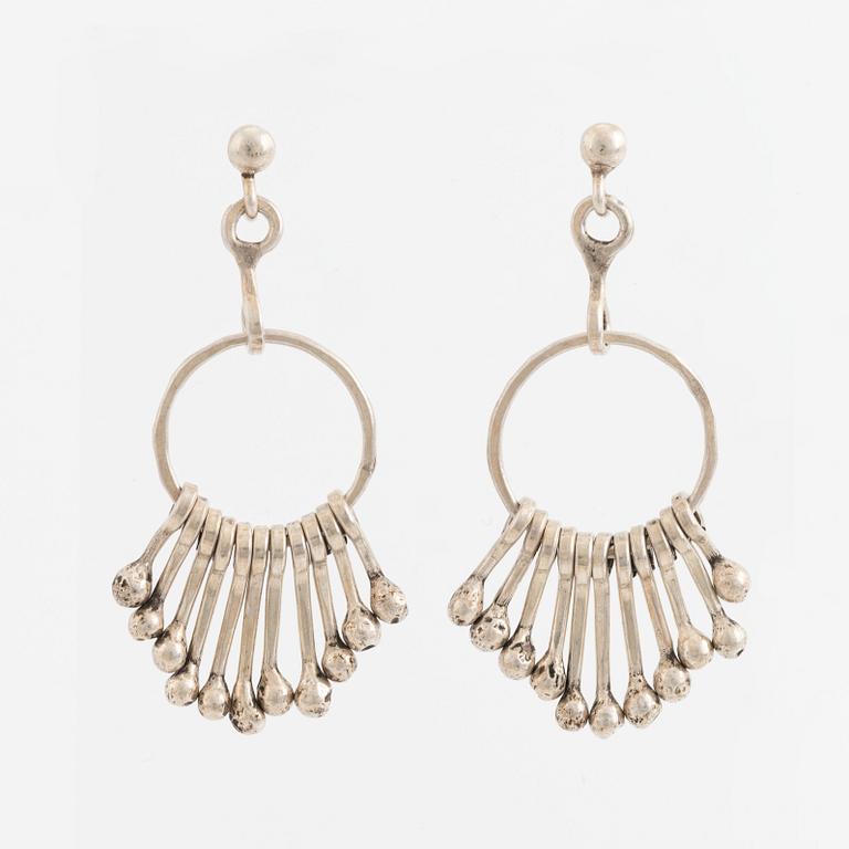 Earrings and necklace,  Birgitta Sanitate ,silver.