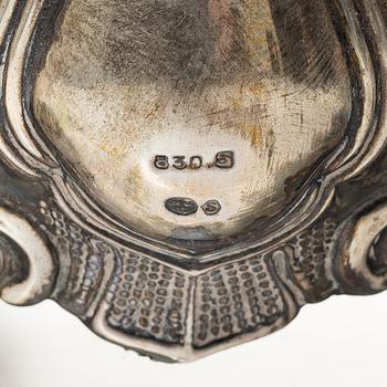 Ljusstakar, ett par, silver, barockstil, Svenska importstämplar, 1900-tal.