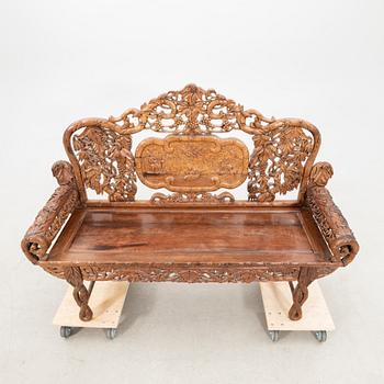 A Chinese hardwood sofa, first half of the 20th century.