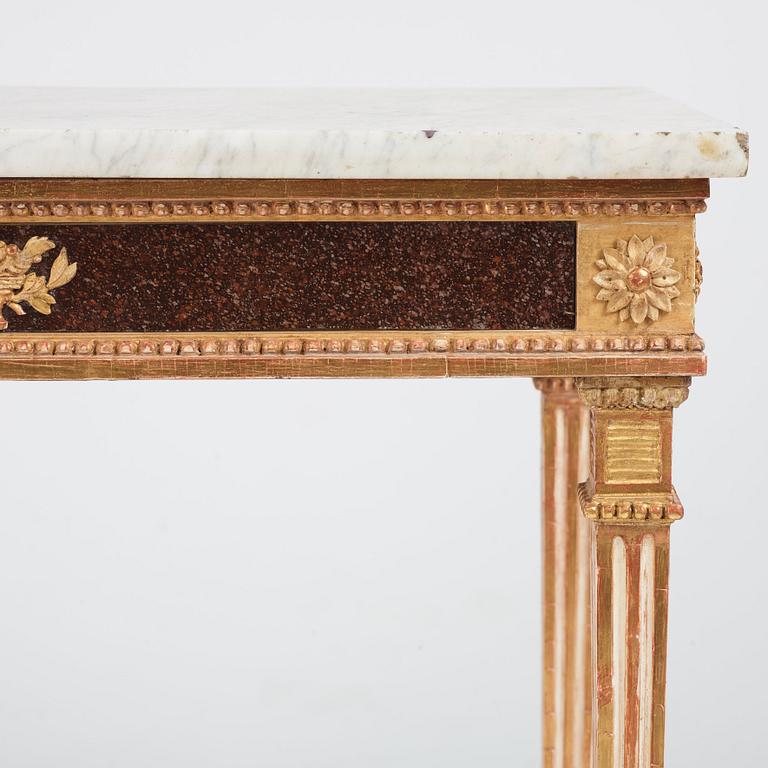 A late Gustavian console table, late 18th Century.