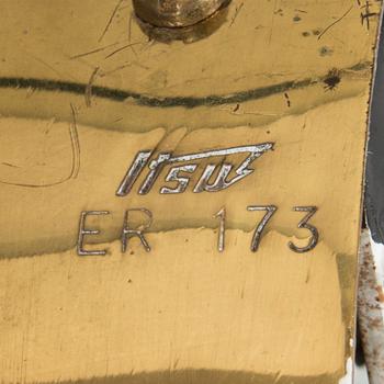 A mid- 20th- century brass pendant light, 'ER 173/5' for Itsu, Finland.