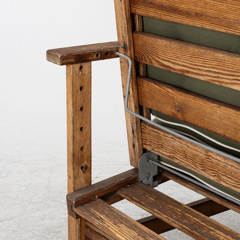 Elsa Stackelberg, a pair of garden armchairs with ottomans, Fri Form, Edsbruk, 1980s.