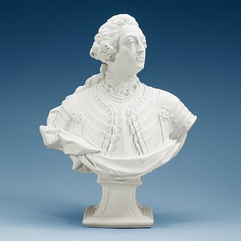 826. A Nymphenburg bisquit bust, ca 1800.