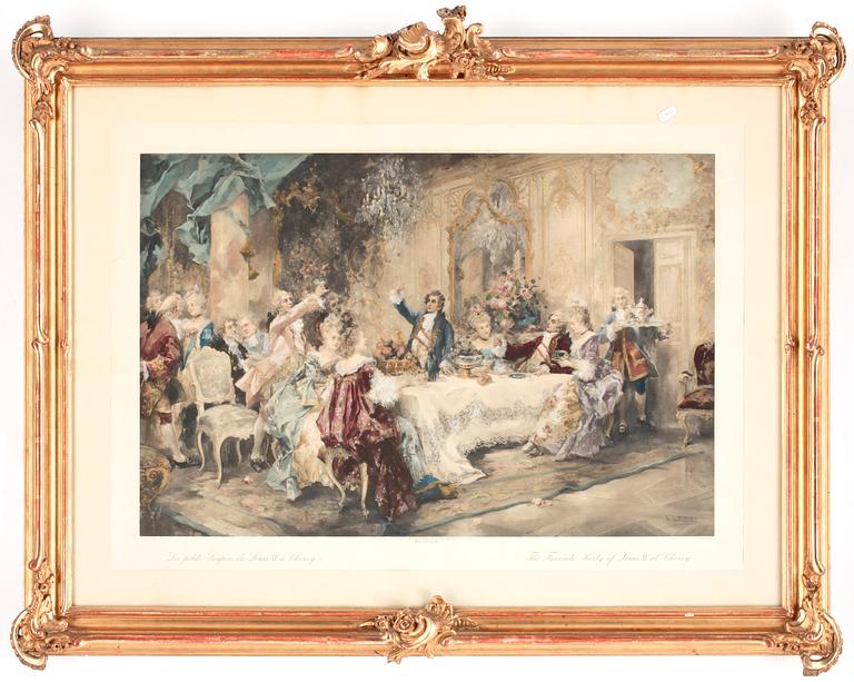RAM med TRYCK, rokokostil, 1800/1900-tal.
