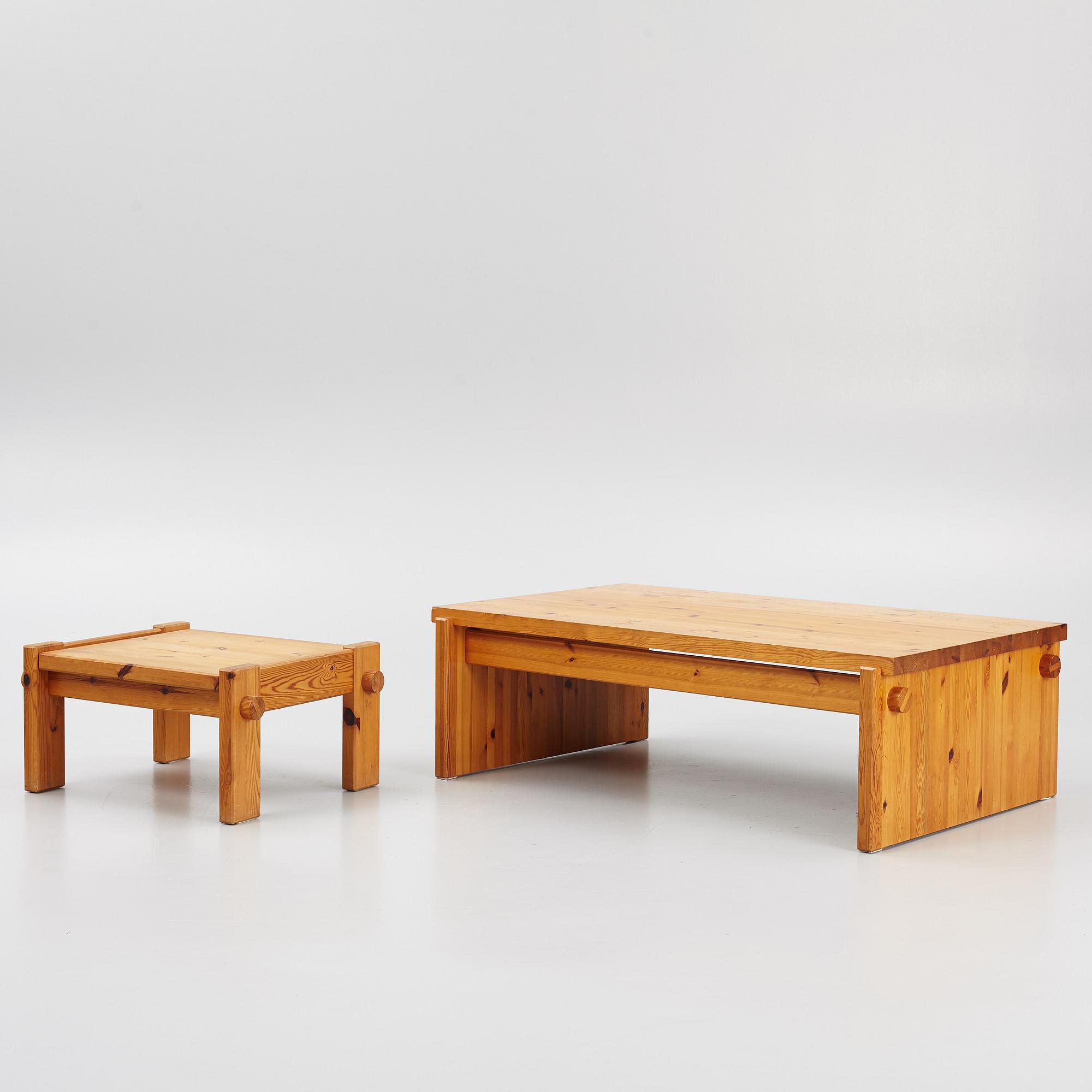 Yngve Ekström, two 'Dymling' coffee tables, Swedese, 1970's.