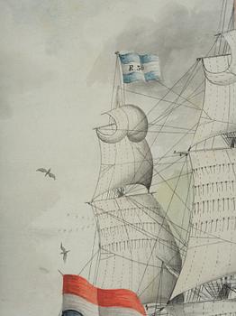 W Rijnbend, 18th century, "The Ship of the City of Schiedam".