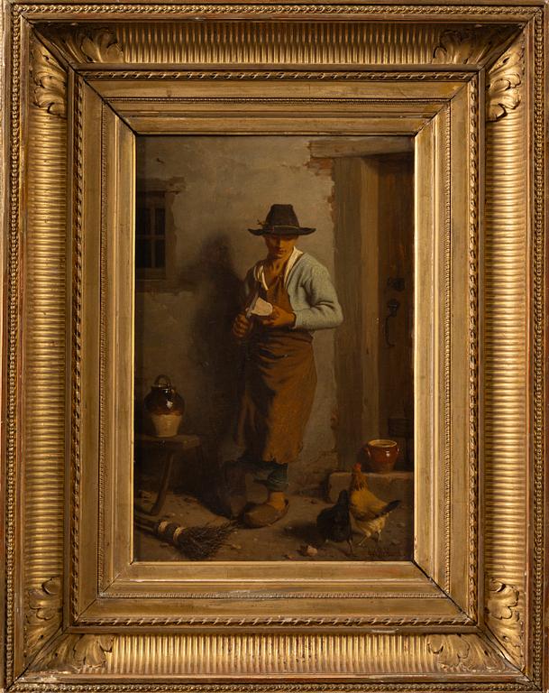 Johan Christoffer Boklund, "Young Man Feeding Chickens".