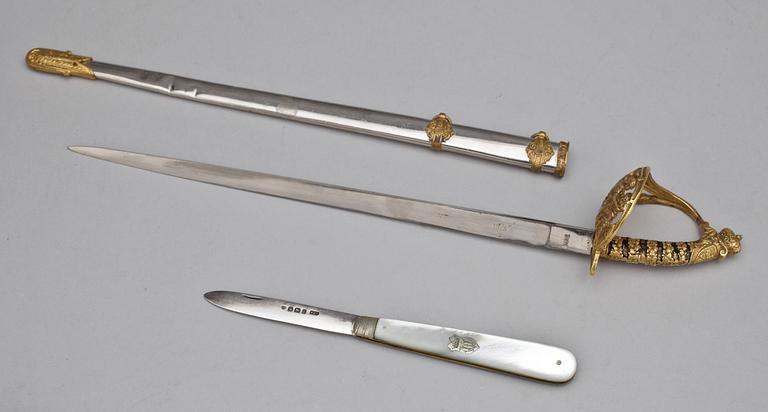 BREVKNIV samt FÄLLKNIV,  Tyskland & England sent 1800-tal/tidigt 1900-tal.