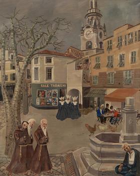 Acke Hallgren, "Domkyrkan", motiv från Piazza Muccioli, San Remo.