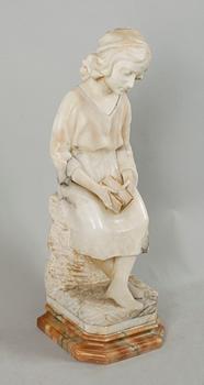 SKULPTUR, alabaster, sannolikt Italien, 1800-/1900-tal.