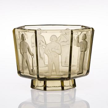 SKÅL, glas, "Seitsemän veljestä", Antti Salmenlinna, Riihimäen Lasi, 1930/40-tal.