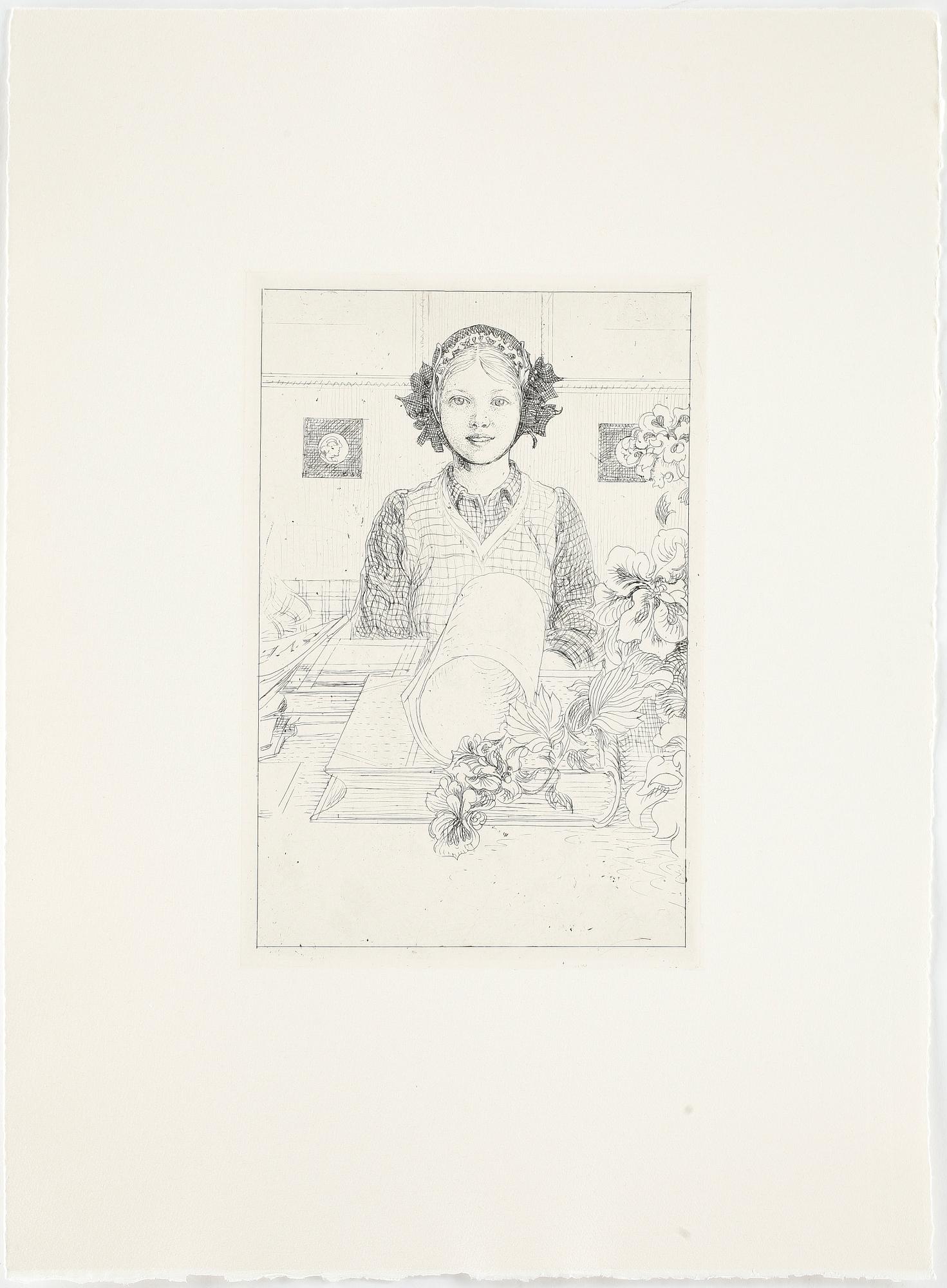 CARL LARSSON, efter, etsningar, 6 st, osign, tryckta 1983 hos Hjert & Hjert, från originalplåtar, numr. 65/360.