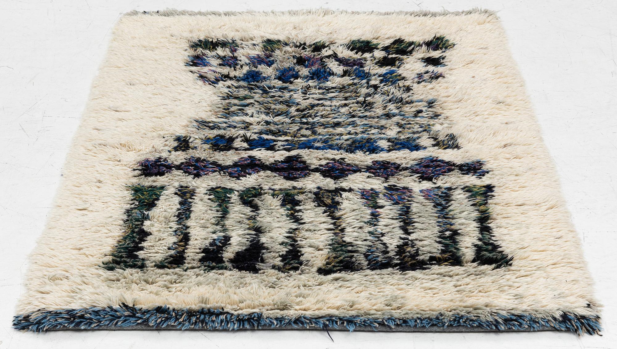Leena-kaisa Halme, a Finnish 'Kuura' (Frost) long pile rya rug for Neoviu, c. 153 x 105 cm.