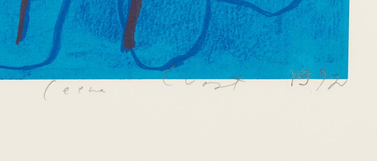 Leena Luostarinen, litografi, signerad och daterad 1992, numrerad 28/100.