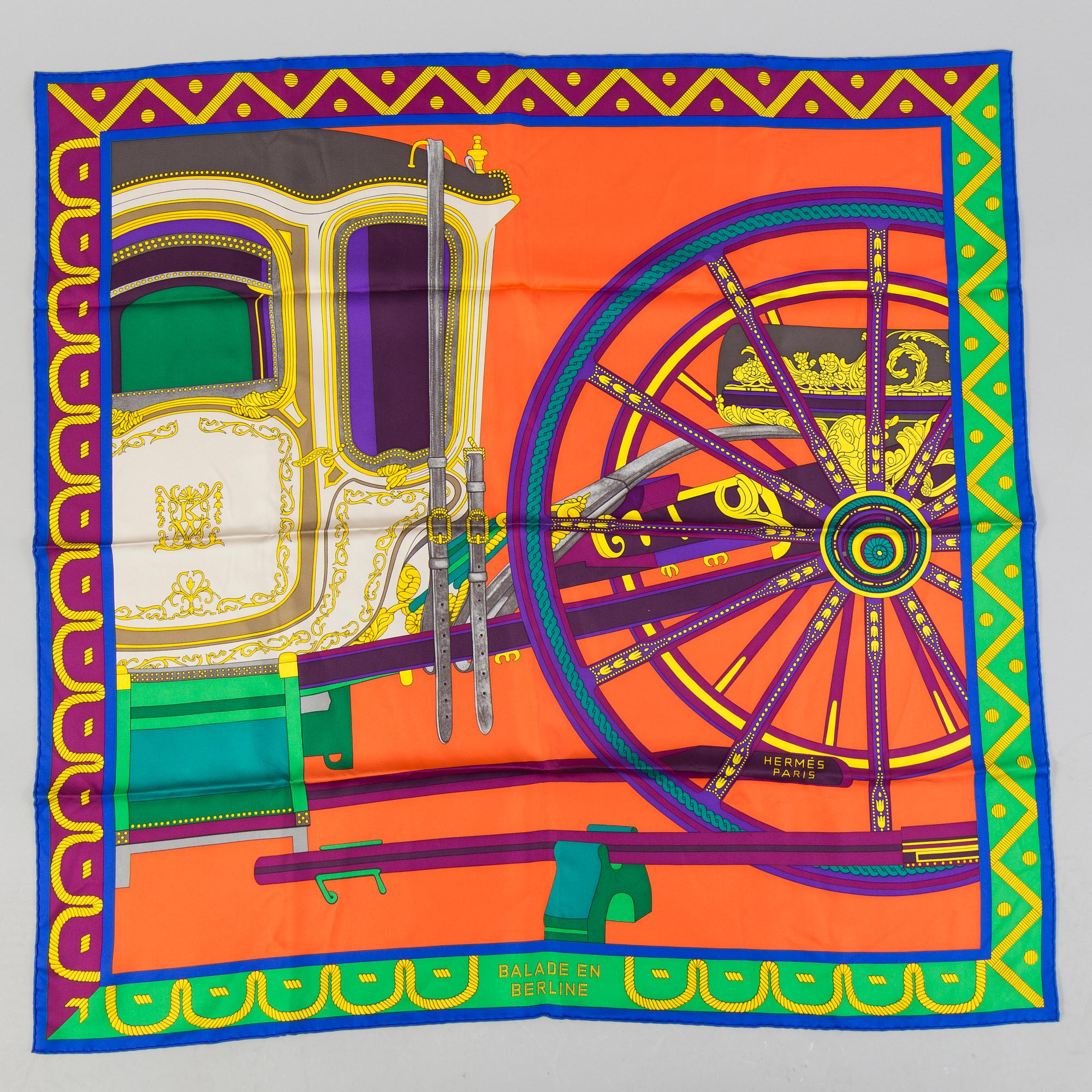 HERMÈS, "Balade en Berline" scarf.