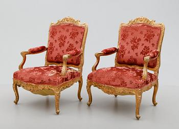KARMSTOLAR, 1 par, Frankrike, 1800-/1900-tal.
