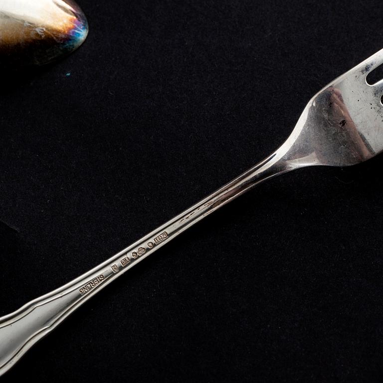 A set of silver flatware of 76 pcs "Chippendale" by C.G Hallberg, mid 20th century.