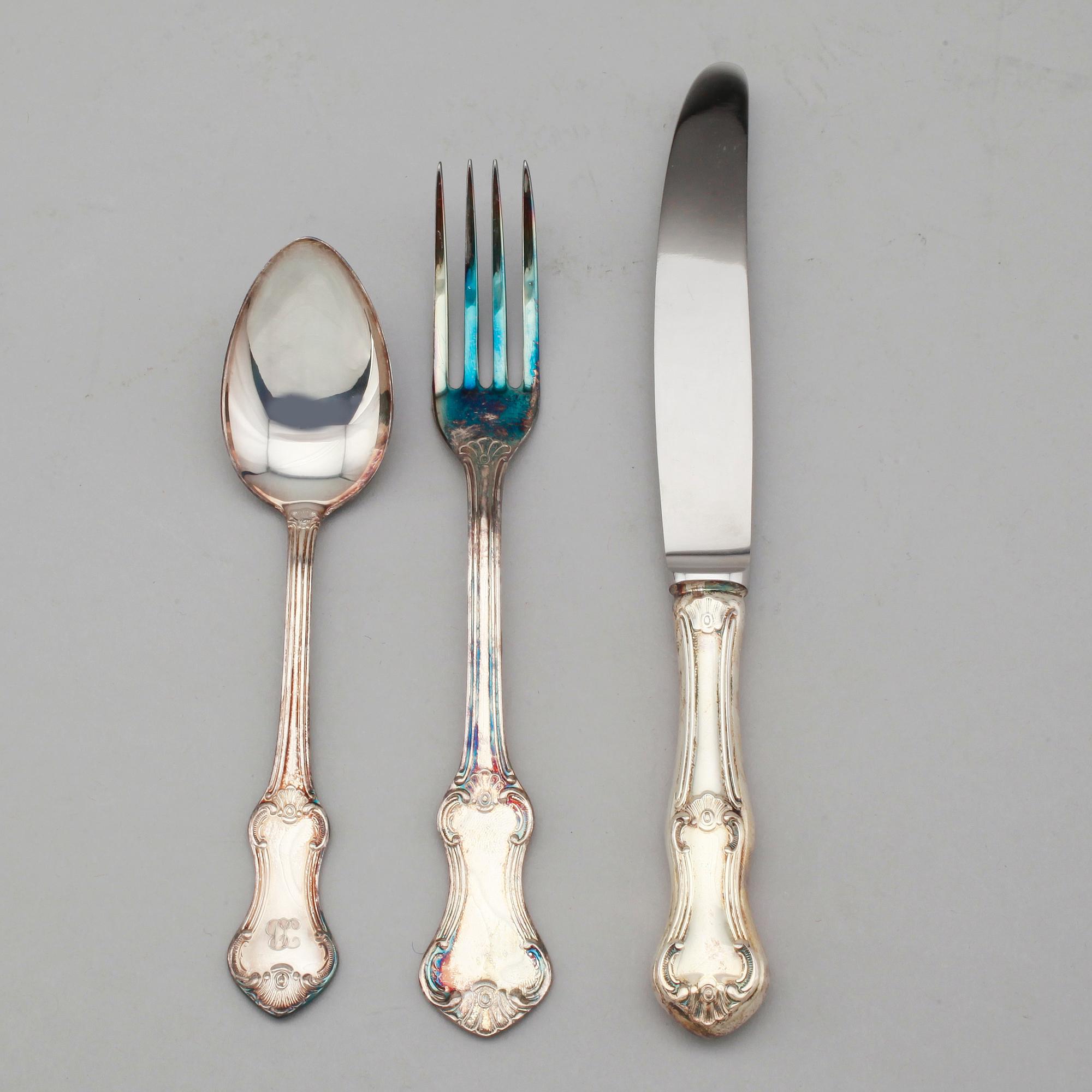 BESTICK, 11 delar, silver, Mema, 1970-tal. Vikt ca 385 gram.