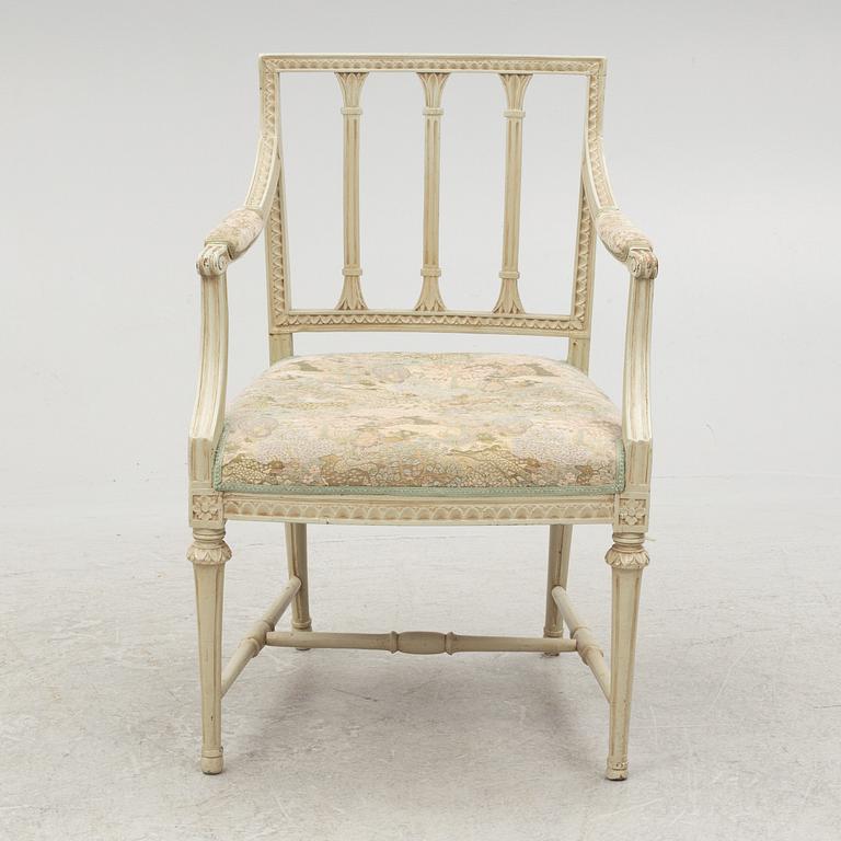 Armchair, by Johan Erik Höglander (master in Stockholm 1777-1813), Late Gustavian.