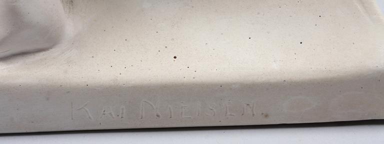 SKULPTURER, 2 st, gips. Bär signatur.