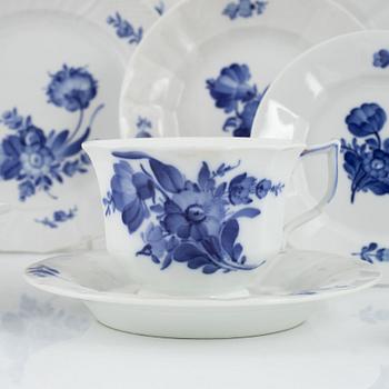 A 71-piece "Blue flower" porcelain dinner and coffee service, Royal Copenhagen, Denmark.