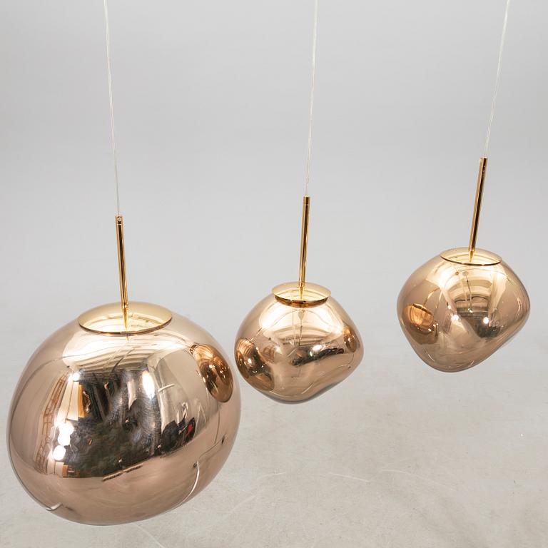 Tom Dixon, three "Melt" ceiling lamps, 21st century.