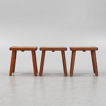 A set of three stools, 1940's.