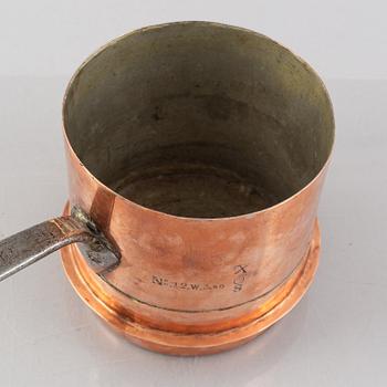 Royal saucepan from the households of Oscar I & Carl XV, mid 19th century.