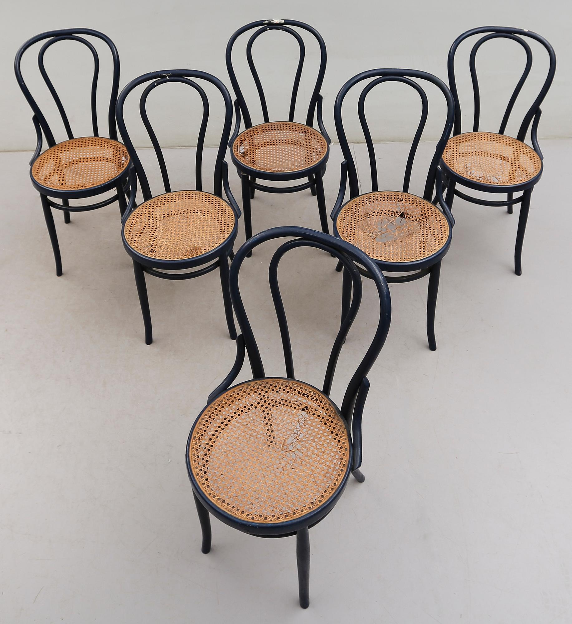 STOLAR, 6 st, Thonet-modell, 1900-tal.
