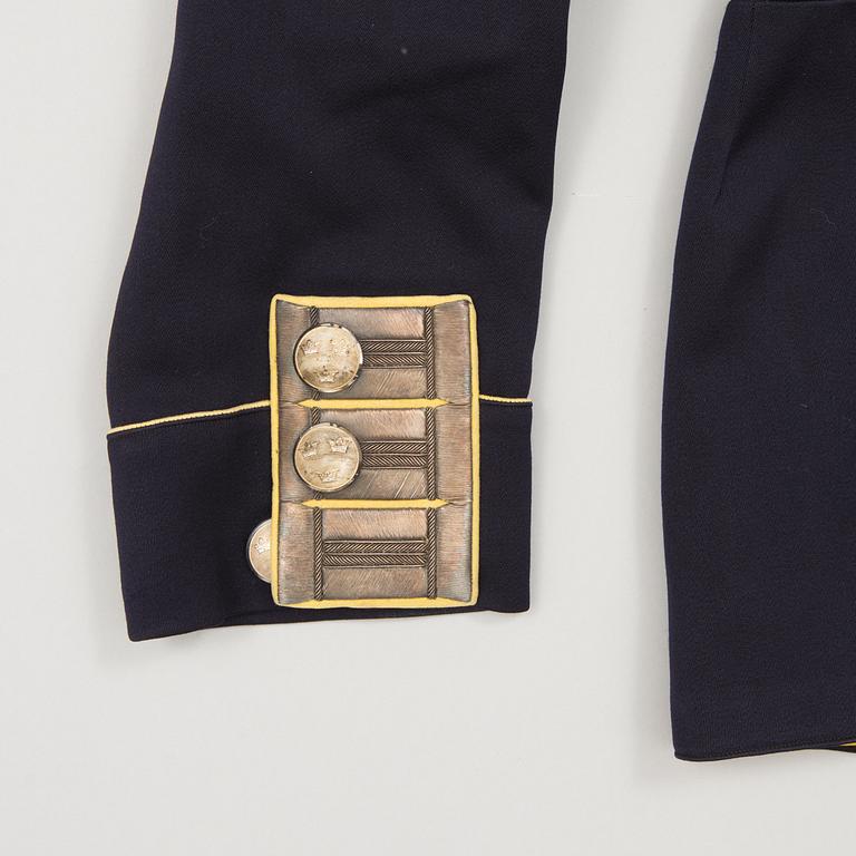 a Swedish early 20th Century four piece Swedish military uniform for captain at Svea Livgarde in Stockholm.