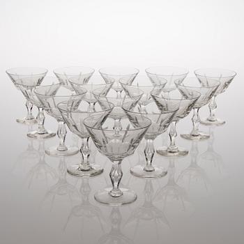 A 72-piece set of footed glassware from the first half of the 20th Century.