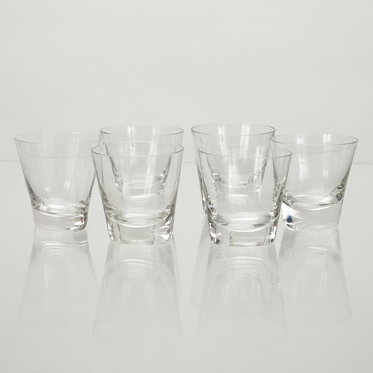 COCKTAILGLAS, 6 st, Tapio Wirkkala, Iittala, signerade TW. Modellen formgiven 1959.