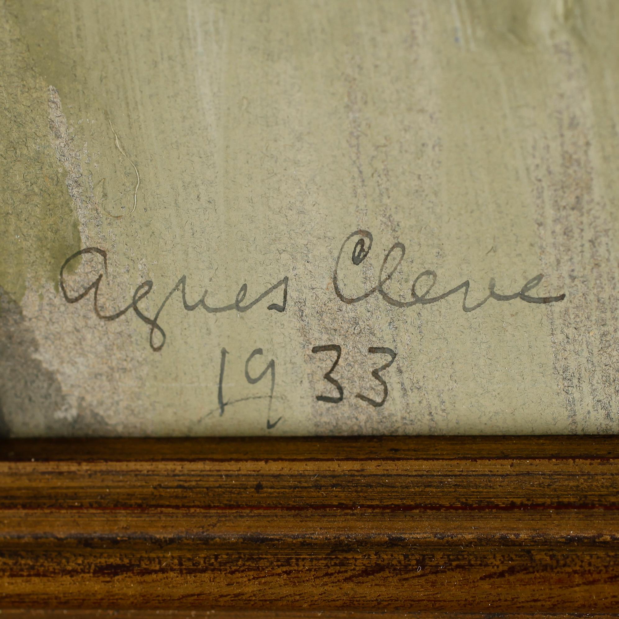 AGNES CLEVE, olja på pannå, signerad och daterad 1933.