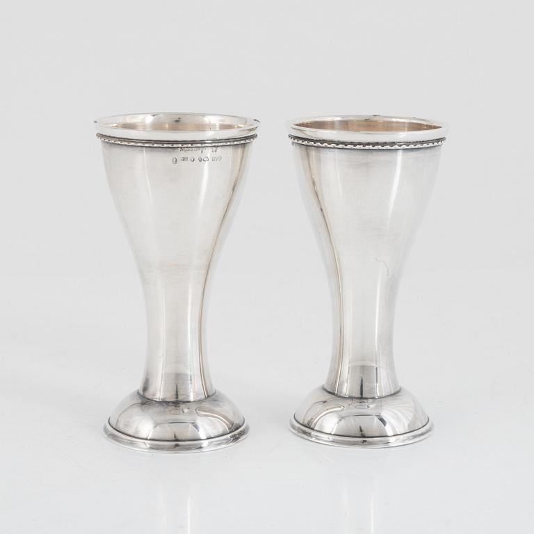 Candlesticks / vases, a pair, silver, Ainar Axelsson, GAB 1955.