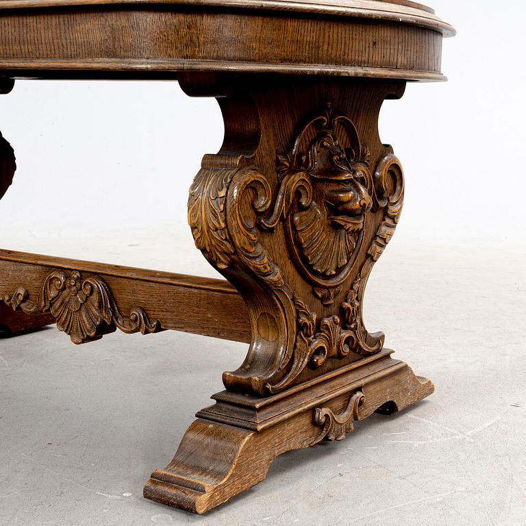 A Barqoue style oak coffee table 1940/50s.