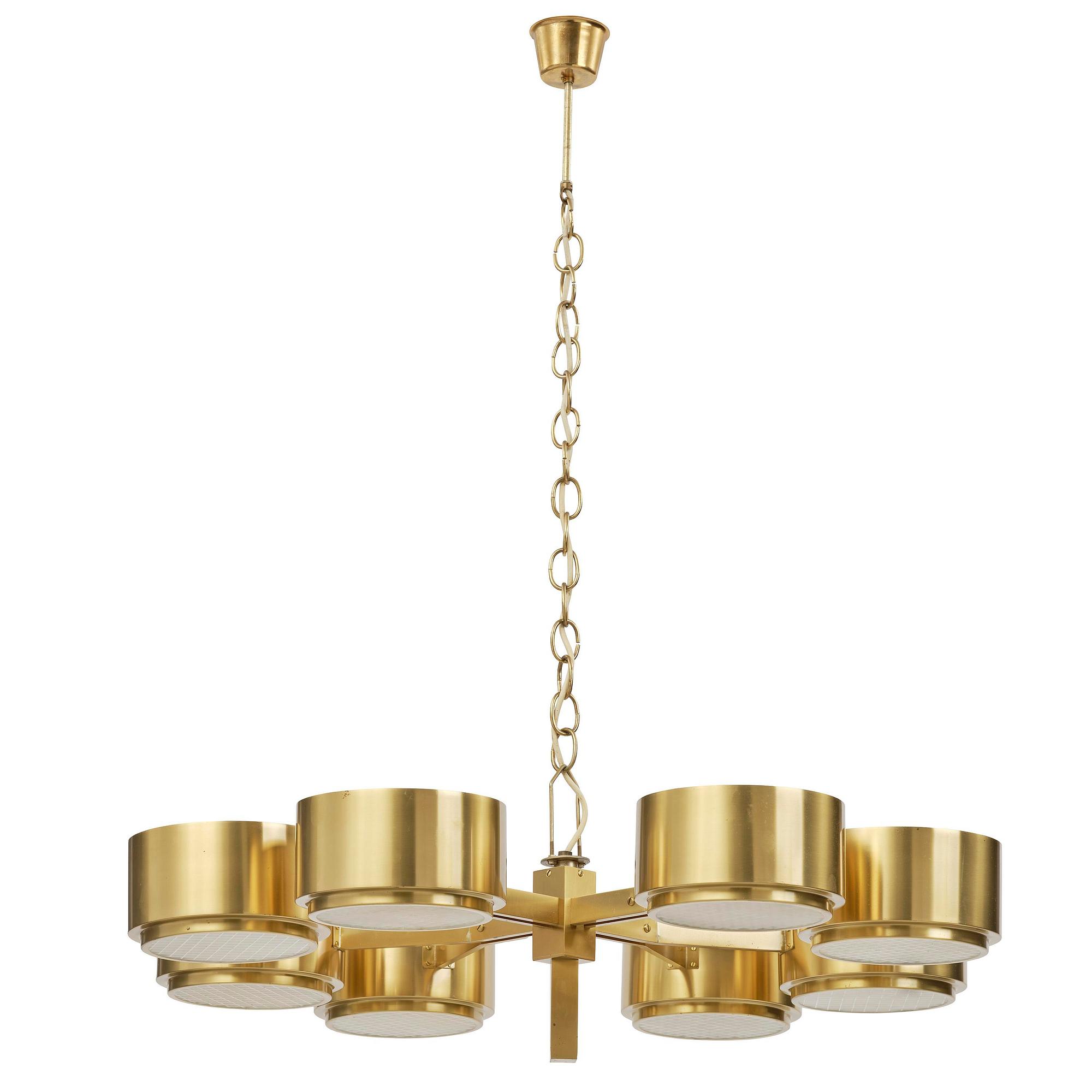 Hans-Agne Jakobsson, taklampa, modell "T 493/8", Hans-Agne Jakobsson AB, Markaryd, 1970-tal.