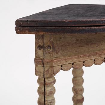 A Swedish Baroque demi lune gate-leg table, circa 1700.