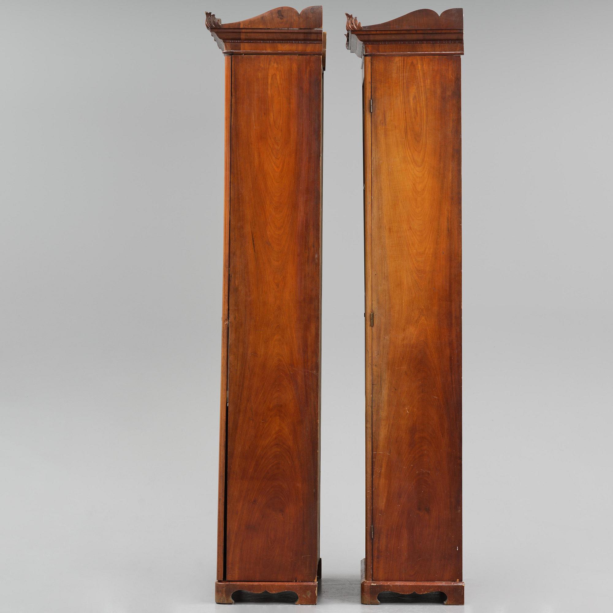 A pair of late Empire mahogany book cabinets, Stockholm, 1820/30's.