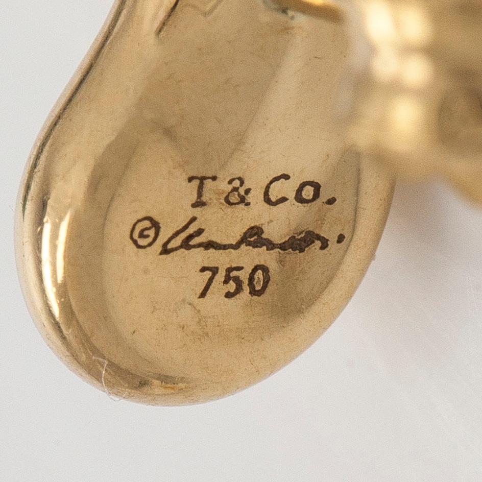 Tiffany & Co, Elsa Peretti, a pair of 18K gold "Teardrop" earrings.