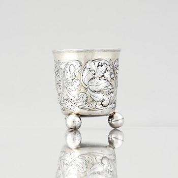 A German baroque parcel-gilt silver beaker, marked Heinrich Gottfried Anton Hammon, Nürnberg (1682-1684/1723).