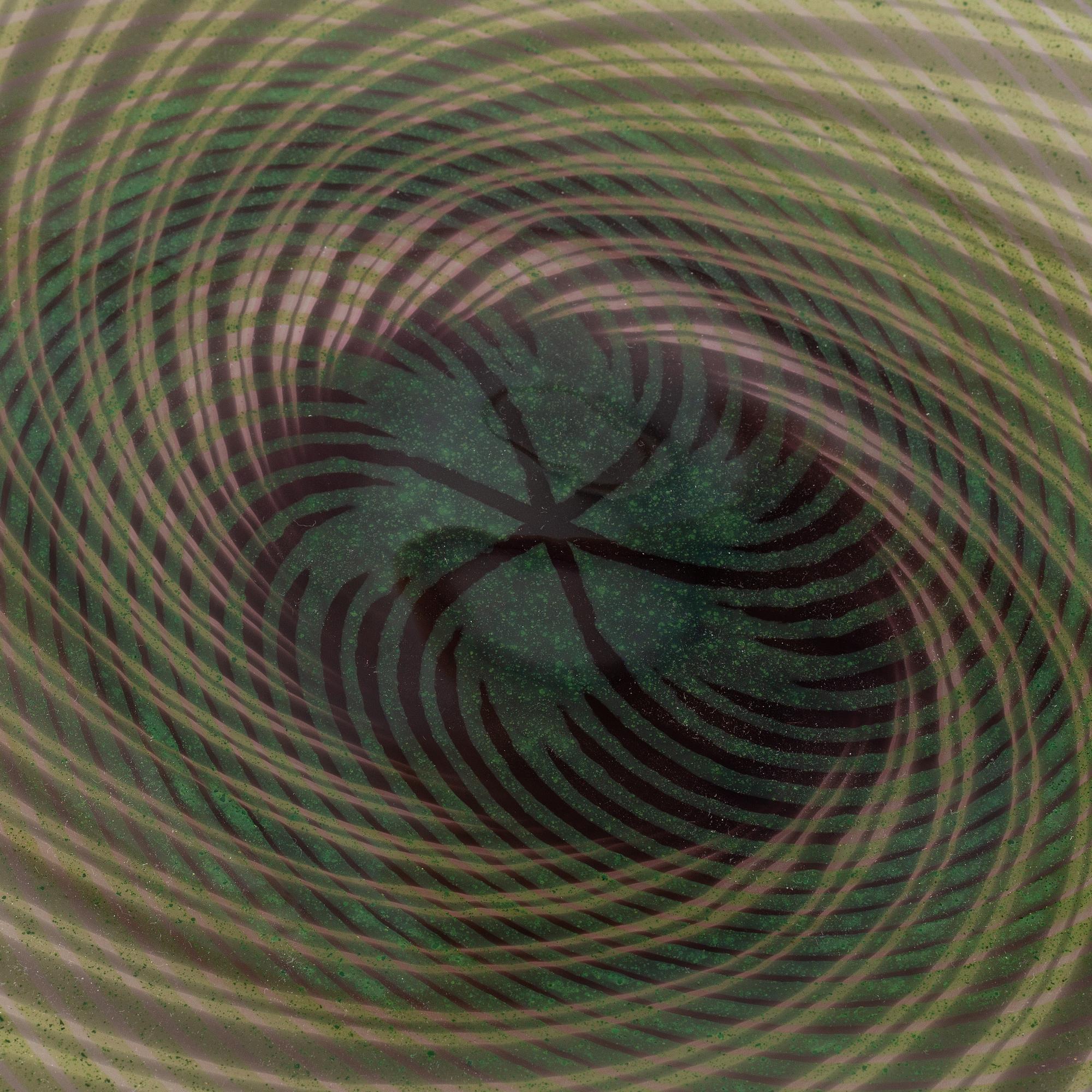 Eva Englund, a 'graal' glass dish, Orrefors, Sweden 1982.