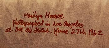 Leif-Erik Nygårds, "Marilyn Monroe photographed in Los Angeles at Bel Air Hotel, june 27th 1962".