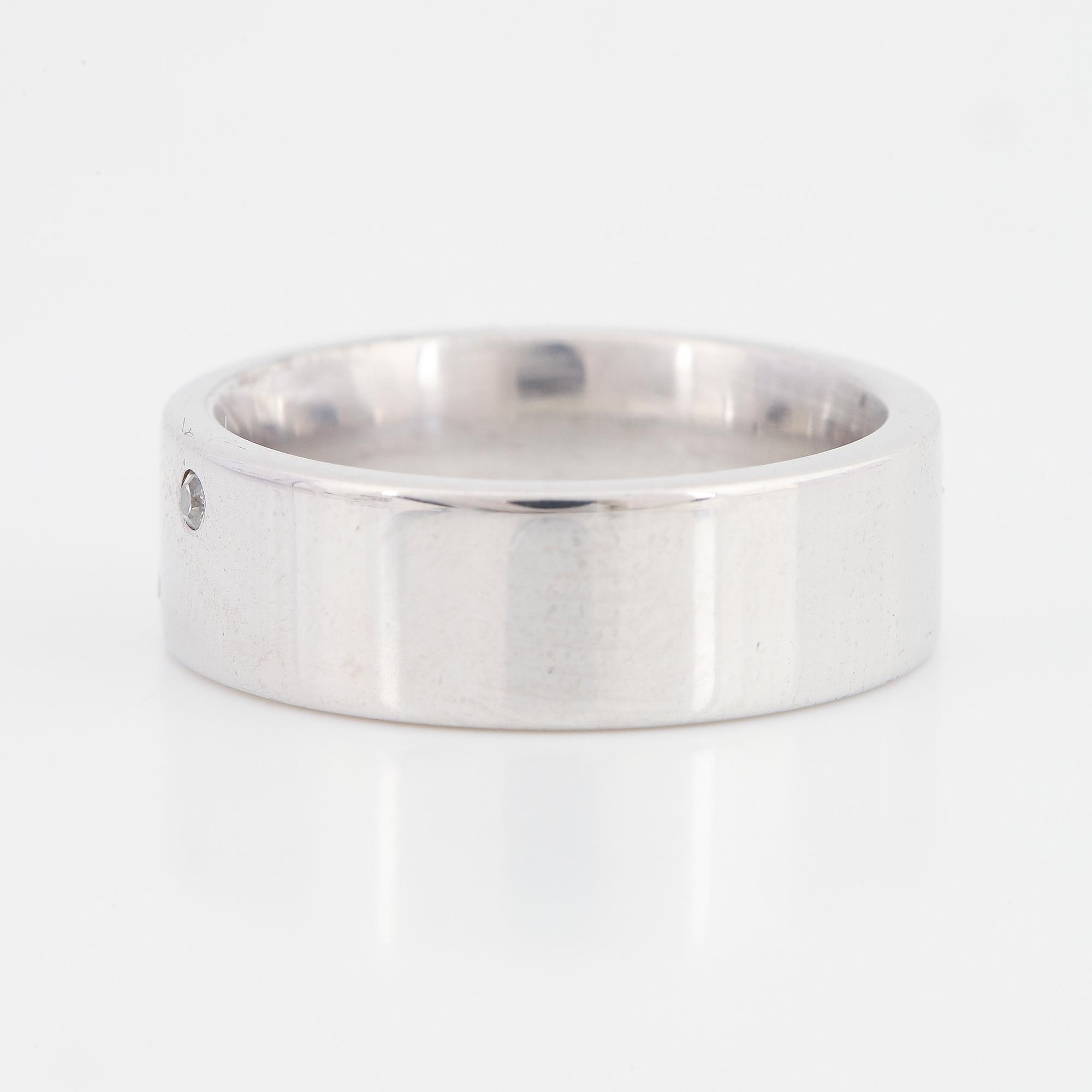 RING, Schalins, palladium med  diamanter.