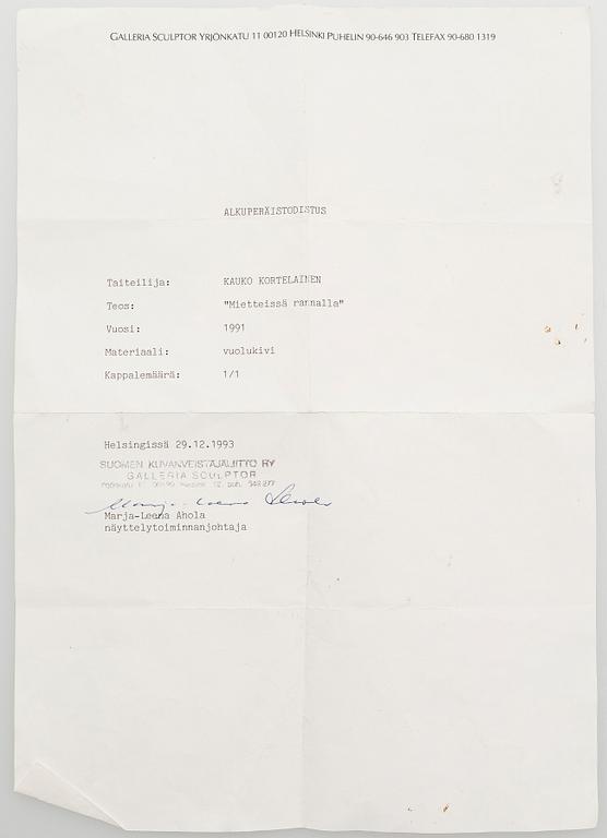 Kauko Kortelainen, "Mietteissä rannalla".