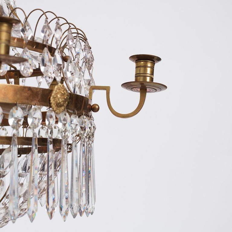 A Gustavian seven-light chandelier, second part of the 18th century.