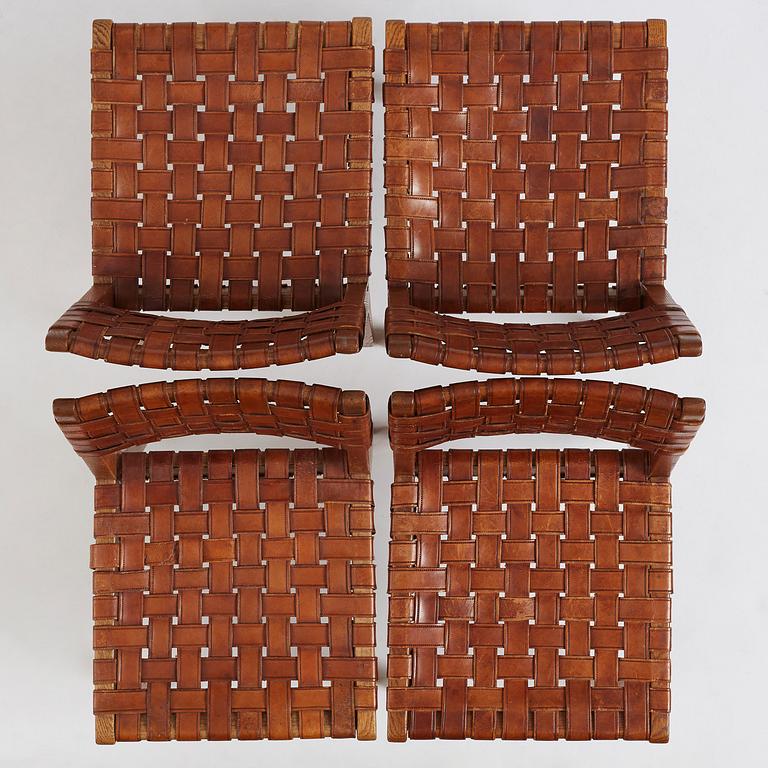 Jens Risom, fyra stolar, Knoll, USA, 1940-tal.