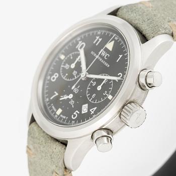 IWC, Schaffhausen, Pilot's chronograph, Mecaquartz, wristwatch, chronograph, 36 mm.