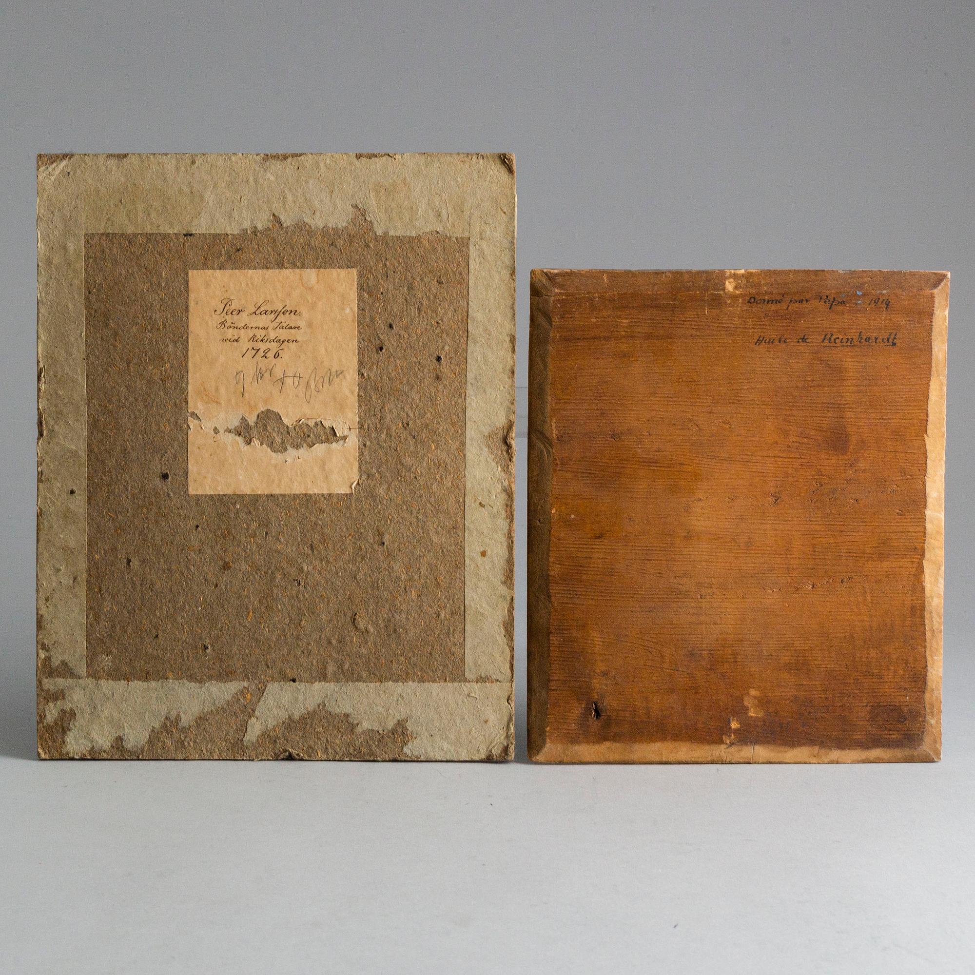 OKÄND KONSTNÄR, 1700-TAL. 2 st, olja på duk, pannå.